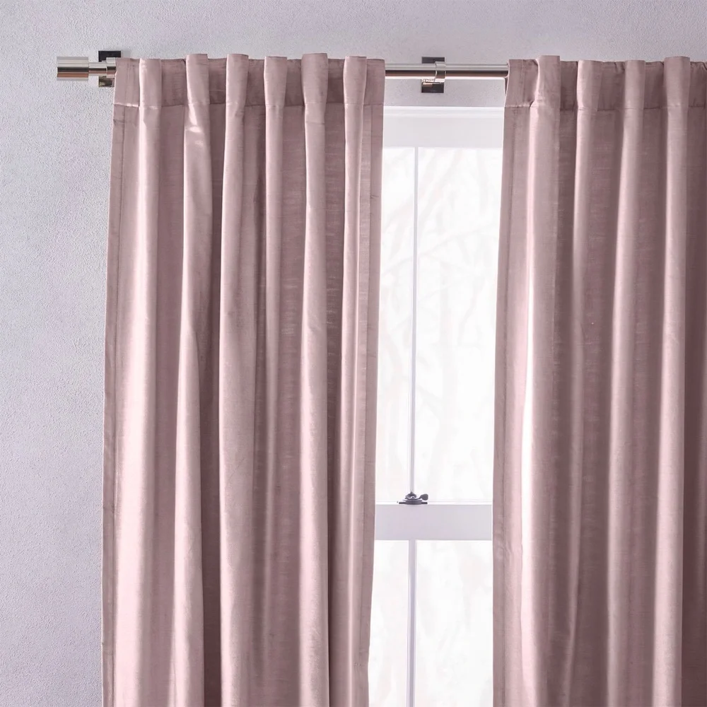West Elm Dusty Mauve Velour Curtain Set (48”x108”)